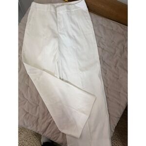Everlane White Wide Leg Pants Sz 6 High Waisted Ankle Career Pockets Structure